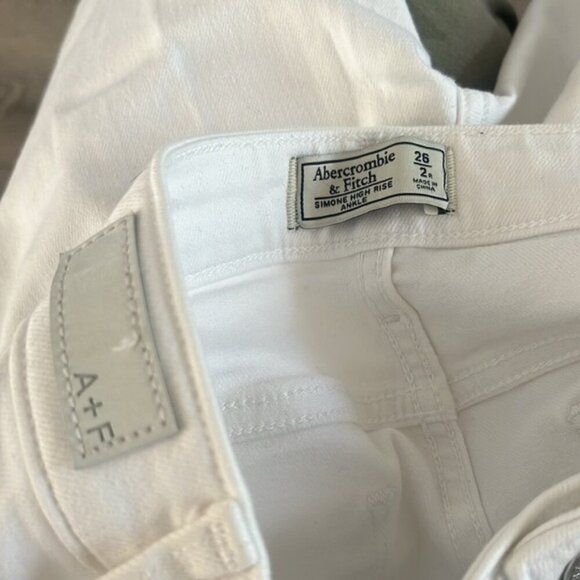 Abercrombie & Fitch Simone High Rise Ankle White jeans - distressed 26 - Picture 2 of 4